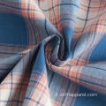 Camicia a maniche corte scozzese in denim patchwork da uomo